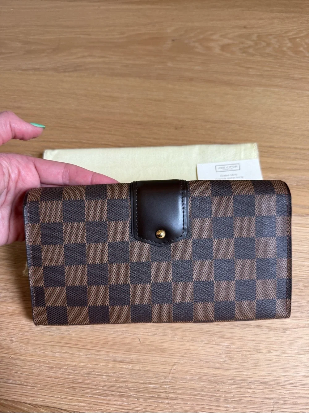 Louis Vuitton Brown Damier Ebene Portefeuille Sistina Wallet 2009